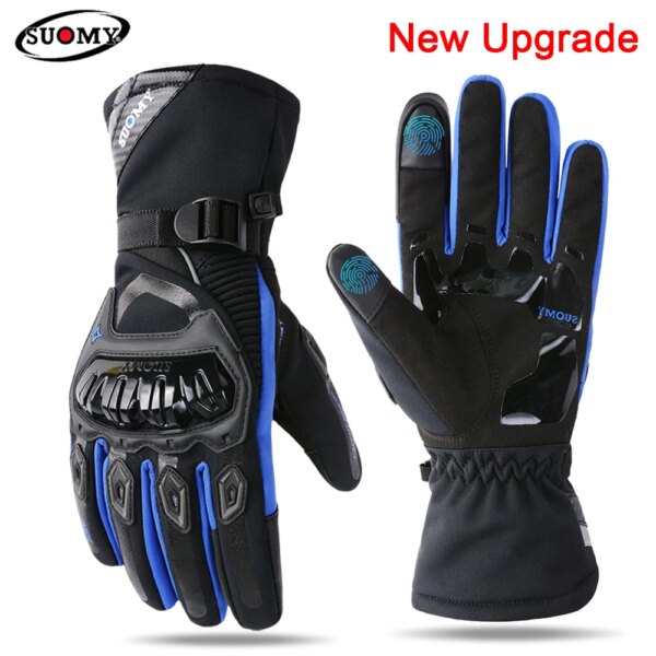 SUOMY Guantes impermeables para motocicleta, Guantes protectores cálidos para invierno para Moto, Guantes Gant para Moto con pantalla táctil, Guantes para montar en Moto