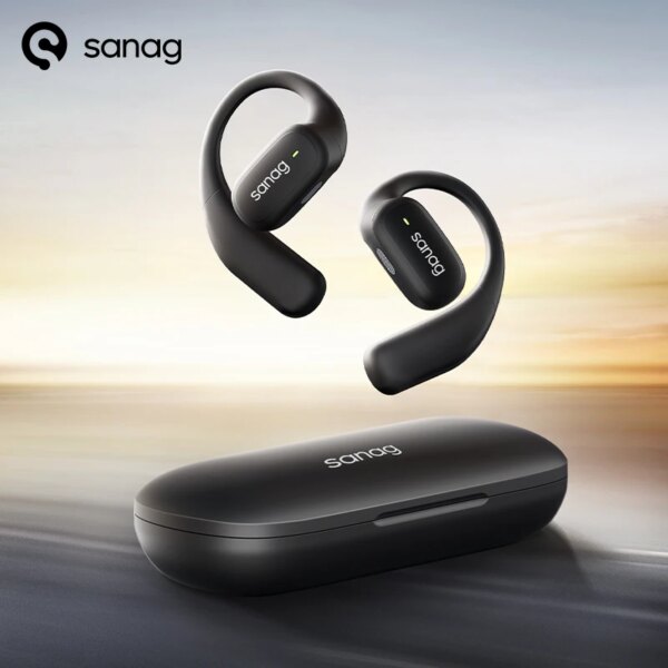 Sanag Z77 Auriculares inalámbricos con Bluetooth abiertos auriculares direccionales de conducción de aire memoria Flexible auriculares deportivos con cable de titanio