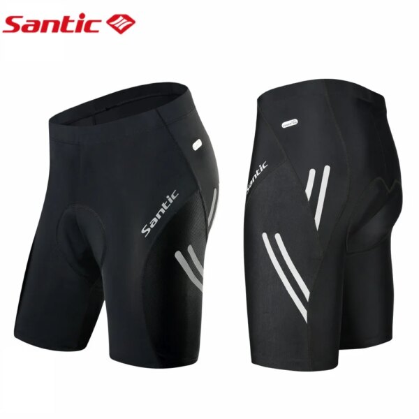 Santic-pantalones cortos de ciclismo para hombre, Shorts de ciclismo Coolmax 4D Pad a prueba de golpes, ajustados, reflectantes, KS007H