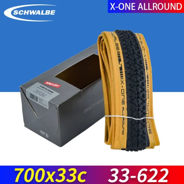 Schwalbe X-ONE ALLROUND 700x33C 28x1,30 33-622 neumático de bicicleta de carretera sin cámara TLR MTB todoterreno borde amarillo sin cámara neumático de bicicleta Retro