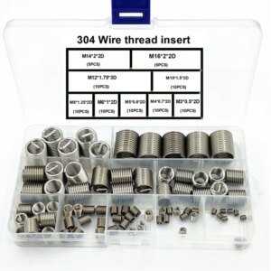 Kit surtido de manguitos de tornillo, 80 Uds., rosca de sujeción roscada de acero inoxidable 304, M3-M16, piezas de herramientas de reparación de tornillos de Hardware 2D