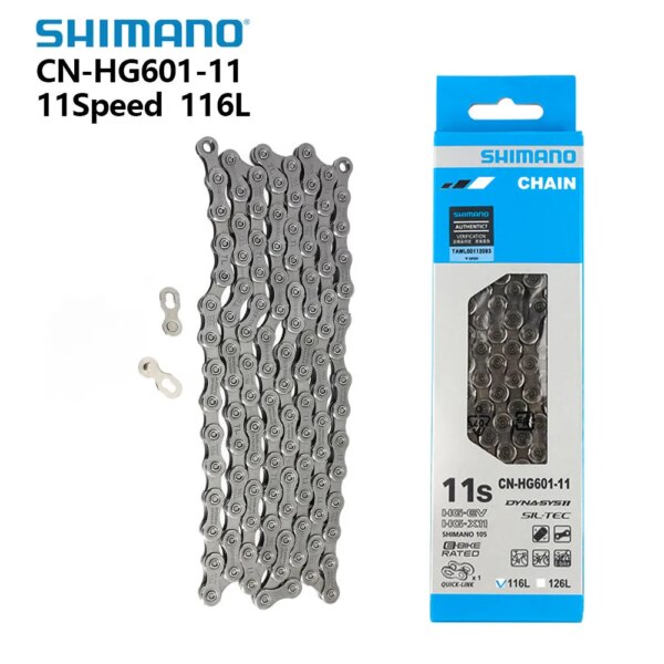 Shimano Deore 105 CN- HG601 cadena para bicicleta de montaña, 11 velocidades, 116L, cadena de carretera de montaña para DEORE SLX 5800 6800 M7000 M8000, piezas de bicicleta