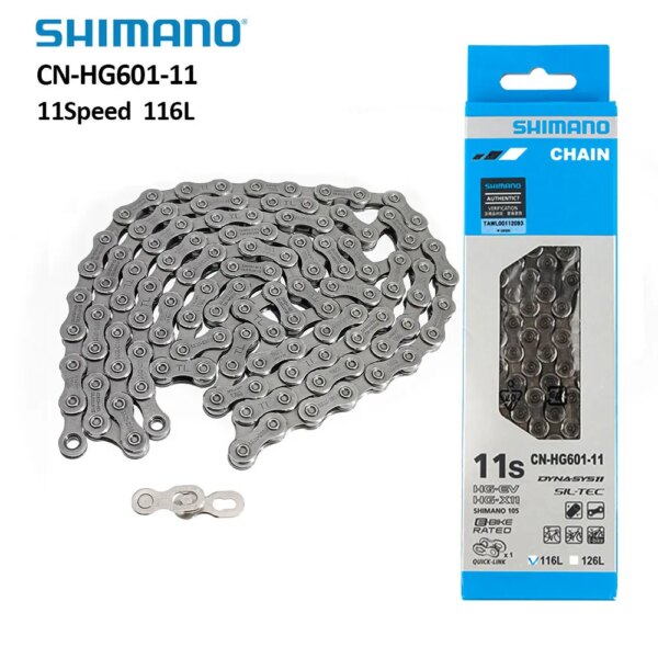 Shimano Deore CN- HG601 cadena para bicicleta de montaña, 11 velocidades, 116L, cadena de carretera de montaña para 105 DEORE SLX 5800 6800 M7000 M8000, piezas de bicicleta