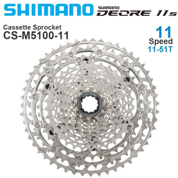 Shimano Deore CS M5100 11 velocidades Cassette piñón libre para bicicleta de montaña MTB CS-M5100 11-51T 11S 42T bicicleta 11V