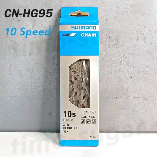 Cadena de CN-HG95 Shimano Deore XT, cadena de 10 velocidades, corriente de bicicleta de carretera, 10V, cadenas de bicicleta de CN-HG54 originales, 116 eslabones, corriente de 10s MTB