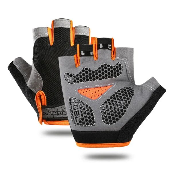 Guantes antideslizantes que absorben los golpes para ciclismo, guantes de medio dedo para hombres y mujeres, deportes al aire libre, pesca, montañismo, Yoga, Fitness