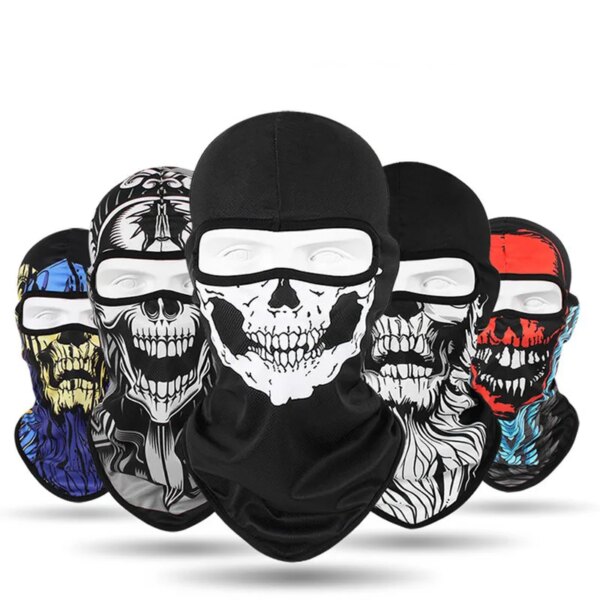 Máscara de pasamontañas con calavera para hombre, gorro de ciclismo, Snowboard, esquí, cubierta para la cara, sombrero para bicicleta y motocicleta, Bandana, bufanda cálida para el cuello, transpirable y resistente al viento