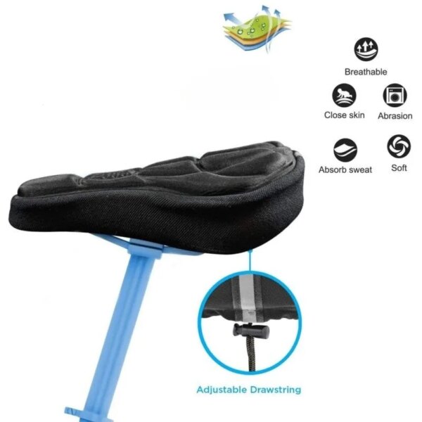 Sillín de bicicleta acolchado 3D suave, funda para asiento de bicicleta de montaña, cojín de espuma de esponja, cómodo, accesorio para bicicleta