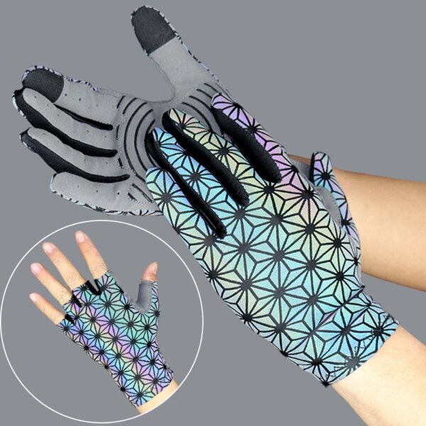 Guantes de ciclismo luminosos deportivos para hombres y mujeres, guantes luminosos para deportes al aire libre