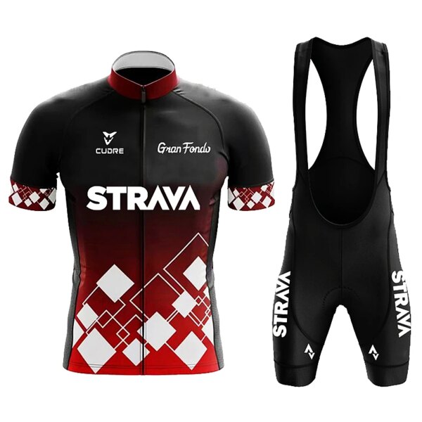 Strava-Conjunto de Jersey de ciclismo para hombre, ropa deportiva para exteriores, ropa de ciclismo de secado rápido, traje transpirable para ciclismo de montaña