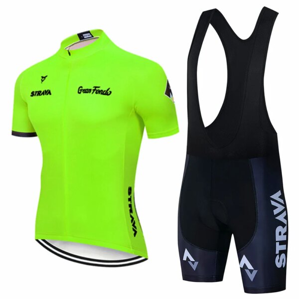 Strava Ciclismo Jersey conjunto verano manga corta transpirable hombres MTB bicicleta Ciclismo Ropa Maillot Ropa Ciclismo uniforme traje