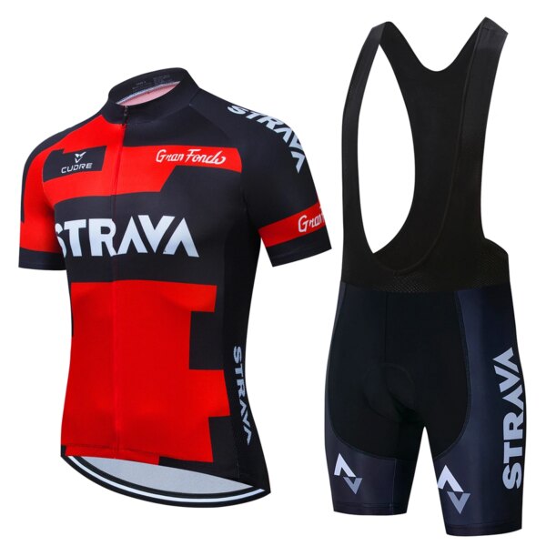 Strava MTB ropa de ciclismo para hombre bicicletas de verano conjuntos de camisetas de ciclismo pantalones cortos con pechera para bicicleta de montaña camisetas de Maillot de triatlón de Motocross