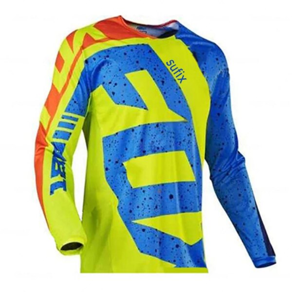 Sufix Fox-Camiseta de Motocross transpirable para bicicleta de montaña, camisetas de manga larga para carreras de montaña y carretera, Jersey de ciclismo MX para hombre