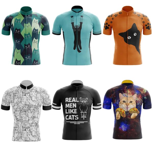 Camiseta de ciclismo de alta calidad para hombre, camisetas de manga corta transpirables de secado rápido, camisetas de dibujos animados para ciclismo de montaña, verano 2023