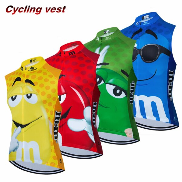 Chaleco de Ciclismo sin mangas de dibujos animados divertidos de verano para hombre, Jersey reflectante de Ciclismo, ropa de Ciclismo a prueba de viento, chaleco de motocicleta