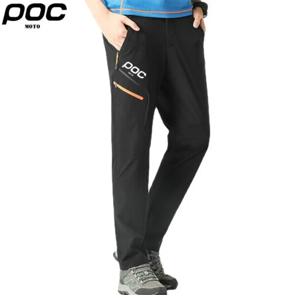 Pantalones de ciclismo para hombre Moto POC, pantalones de senderismo resistentes al desgaste, prevención de salpicaduras de agua, pantalones finos elásticos a prueba de rayos UV de secado rápido