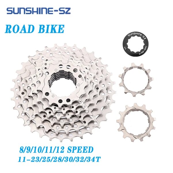 Sunshine HG-Cassette ultraligero para bicicleta de carretera, piñón de volante para bicicleta SHIMANO, 8, 9, 10, 11, 12 velocidades, 11-23T/25T/28T/30T/32T/34T/36T