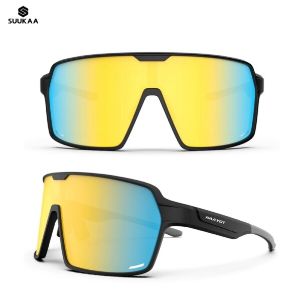 Suukaa gafas de sol polarizadas deportivas para hombre, gafas de Ciclismo de carretera, gafas de protección de conducción para bicicleta de montaña, gafas 1 lente