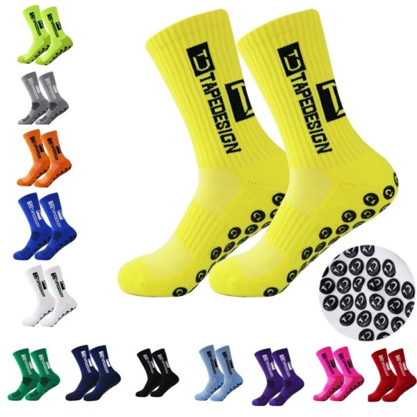 TAPEDESIGN nuevos calcetines antideslizantes de fútbol media pantorrilla antideslizantes calcetines deportivos de ciclismo para hombre 39-45