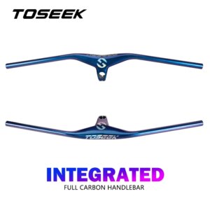 Manillar y vástago TOSEEK Mtb 28,6mm manillar integrado de carbono de 17 grados 3 colores escalonados y coloridos para bicicleta de montaña