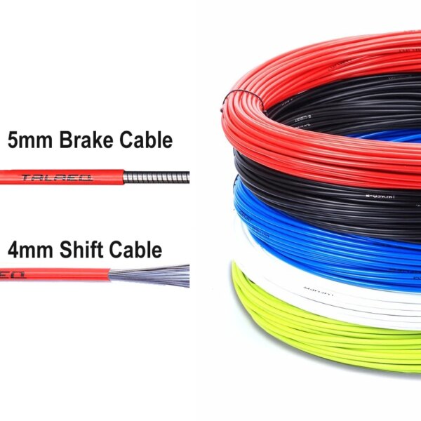 TRLREQ 1m Cable de freno de bicicleta/carcasa de Cable de cambio 4mm/5mm Cables de freno de bicicleta tubo MTB bicicletas de carretera línea de cambio de freno