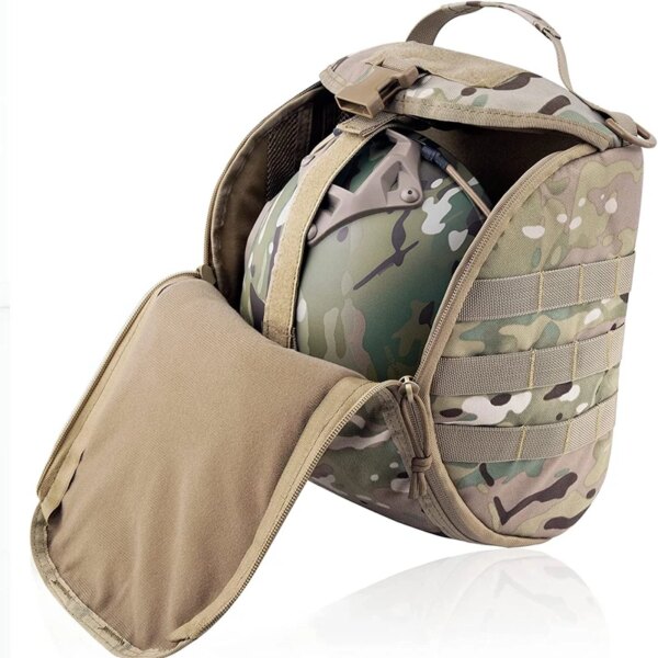 Paquete de bolsa para casco táctico, bolsa de transporte militar de almacenamiento Molle multiusos para cascos de combate de tiro de caza deportiva