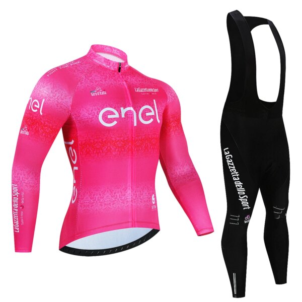 Tour Giro d'Italia-Conjunto de Ciclismo rosa, Ropa para bicicleta de montaña de manga larga, Maillot, Ropa de Ciclismo de carreras