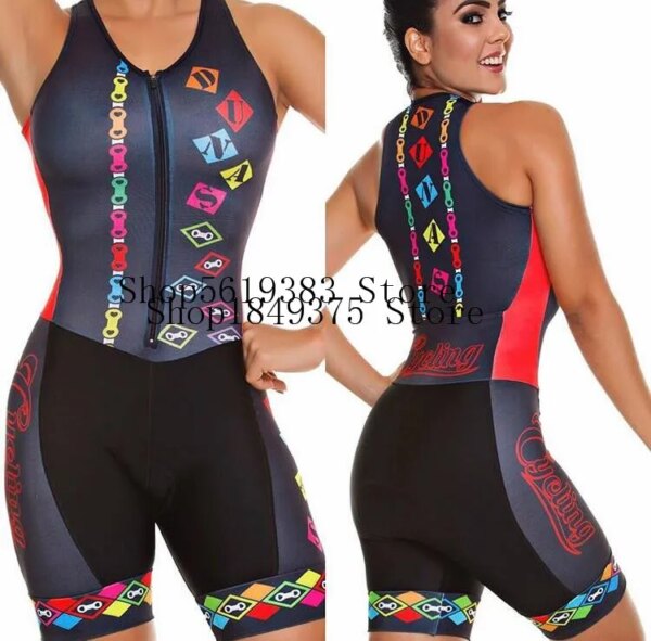 Jersey de ciclismo para triatlón, ropa de ciclismo sin mangas, traje de piel para mujer, conjunto de Jersey para bicicleta, traje de triatlón para nadar, correr y montar