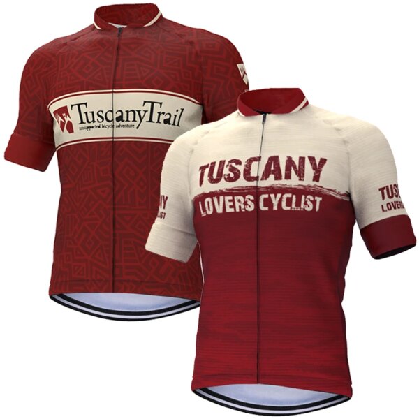 Camiseta de ciclismo para amantes de la Toscana, ropa roja para bicicleta, ropa para bicicleta de grava, camisetas de manga corta