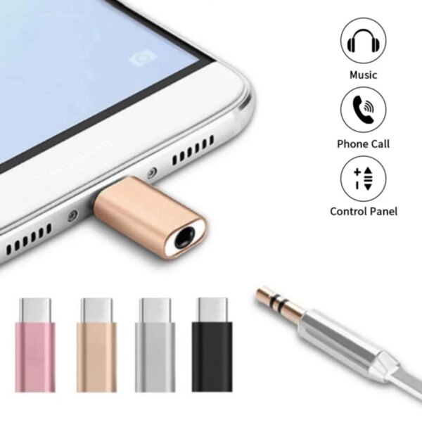 Convertidor de conector tipo C a conector de 3,5mm, Cable adaptador de Audio para auriculares, tipo USB C a Cable auxiliar de auriculares de 3,5mm para Huawei P20 Lite Mate 20