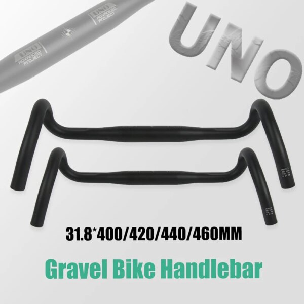 Manillar de bicicleta de grava UNO FL12, barra de caída exterior de 31,8x40 0/420/440/460mm, mango de bicicleta ultraligero, barra acampanada para bicicleta de carretera