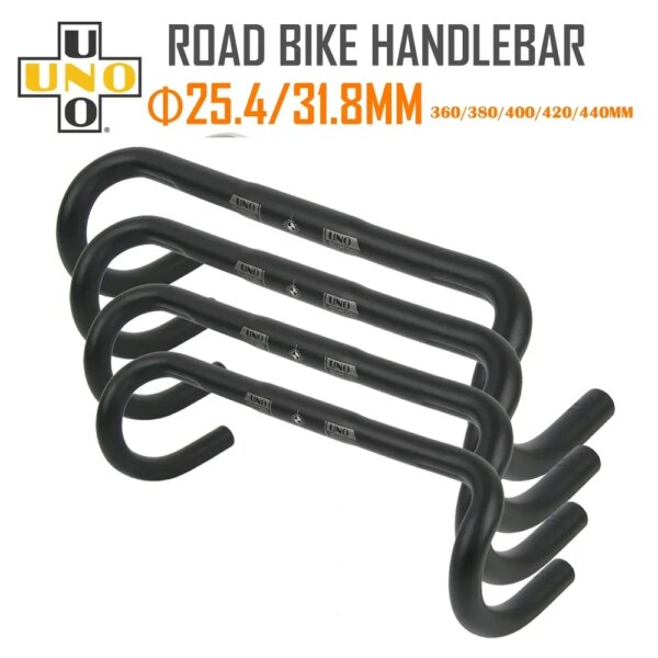 UNO-Manillar de bicicleta de carretera ultraligero, manillar curvado de 25,4/31,8mm, 360/380/400/420/440mm, accesorios para bicicleta