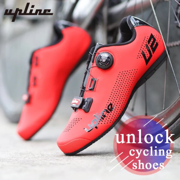 UPLINE Mtb/zapatos de carretera bicicleta de montaña sin bloqueo bicicleta de carretera zapatos de ciclismo hombres mujeres ultraligeros buen efecto amortiguador transpirable antideslizante