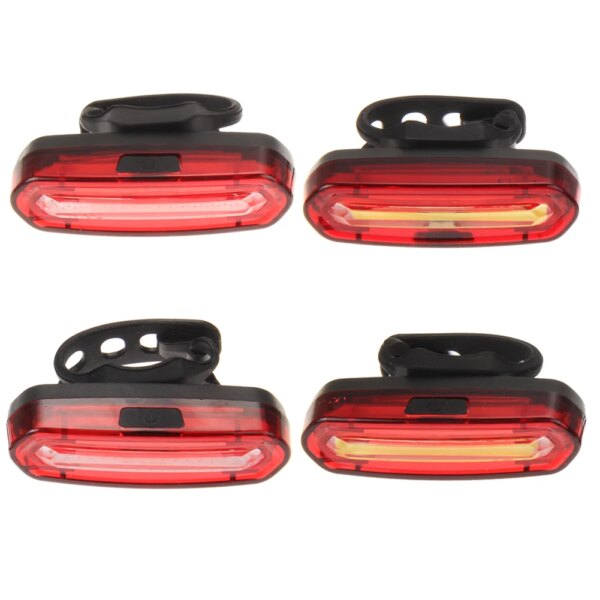 Lámpara de luz trasera delantera y trasera para bicicleta LED COB recargable por USB