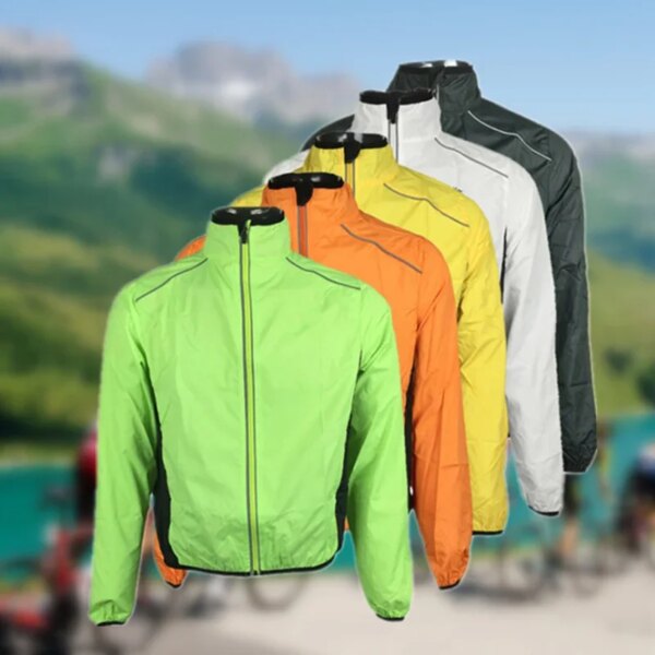 Chaquetas de ciclismo ultraligeras a prueba de viento para hombre y mujer, abrigo impermeable para el viento, ropa reflectante para bicicleta, chaqueta para bicicleta de montaña y carretera