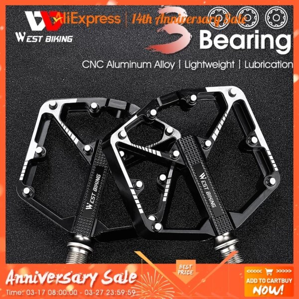 Pedal ultraligero de 3 rodamientos para bicicleta, Pedal antideslizante CNC BMX MTB, Pedal de bicicleta de carretera, accesorios de aleación de aluminio para ciclismo