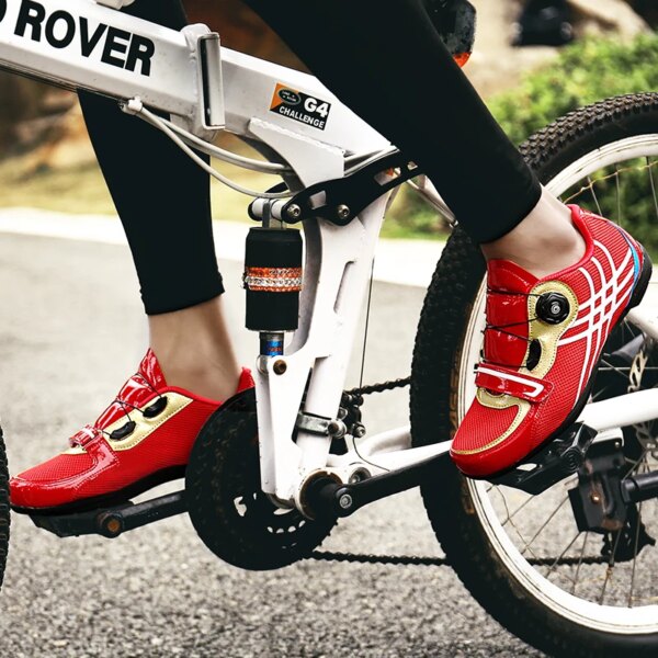 Zapatos de ciclismo con autosujeción transpirables unisex, zapatos de bicicleta de carretera, zapatillas deportivas ultraligeras para carreras