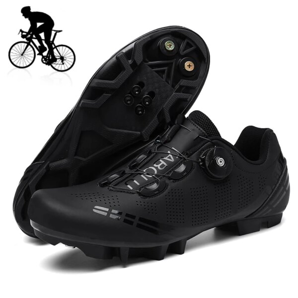 Zapatillas de ciclismo Unisex para hombre y mujer, calzado con tacos para bicicleta de montaña, de carreras, Spd, Mtb