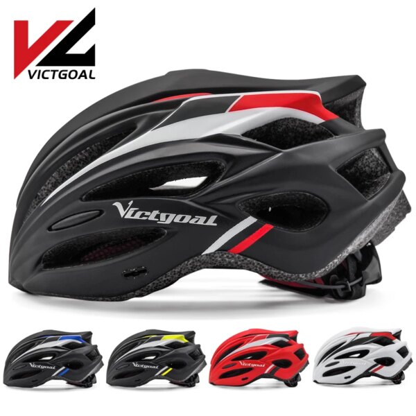 VICTGOAL-casco de bicicleta para hombre y mujer, casco de seguridad ultraligero con luz LED, visera para Ciclismo de Carretera de montaña MTB, accesorios