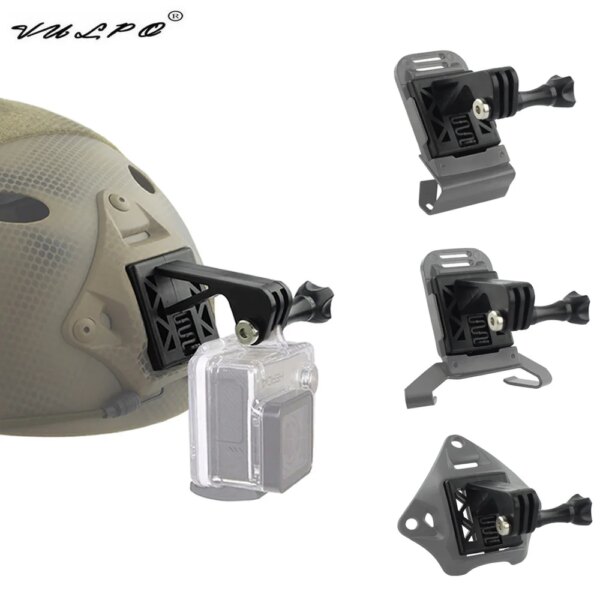 Adaptador DE cámara para casco táctico VULPO, Base fija, montaje para cámara Gopro, accesorios para casco BK