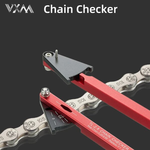 VXM-MTB Herramienta indicadora de Desgaste de Cadena de Bicicleta, Kits de verificación de Cadena, medidor de Cadenas Multifuncional, medición para Bicicleta de Carretera de montaña