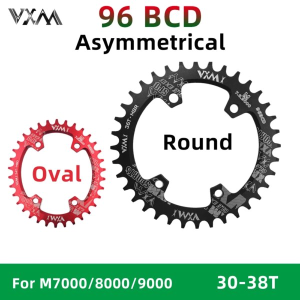 VXM plato redondo ovalado 96BCD MTB Mountain 96bcds bicicleta 32T 34T 36T 38T placa de corona para M7000 M8000 M4100 M5100