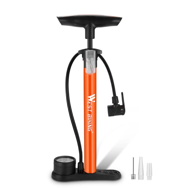 Bomba de inflado de neumáticos de bicicleta WEST BIKING 160PSI, inflador Manual para el hogar, inflador de bolas de neumáticos de motocicleta eléctrica para bicicleta