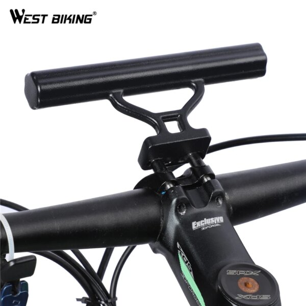 WEST BIKING-Soporte para linterna de bicicleta, manillar de ciclismo, extensor de accesorios para bicicleta de montaña, soporte de montaje de aleación, extensor de bocina para ordenador