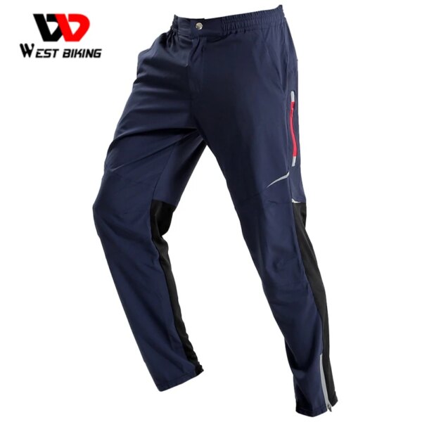 WEST BIKING-pantalones de ciclismo para hombre, pantalones deportivos a prueba de viento para deportes al aire libre, pantalones reflectantes para correr