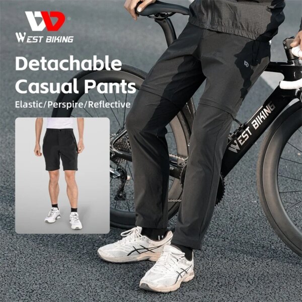 WEST BIKING-pantalones de ciclismo ligeros y cómodos, transpirables, 2 en 1, desmontables, para primavera y verano