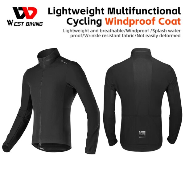 WEST BIKING-abrigo ligero a prueba de viento para hombre, Jersey de ciclismo para correr, chaqueta reflectante cómoda para deportes al aire libre, primavera y otoño