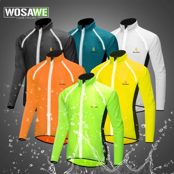 WOLFBIKE-Chaqueta de ciclismo para hombre, cortavientos repelente al agua, reflectante, manga larga, abrigo para parabrisas, ropa de bicicleta, Invierno