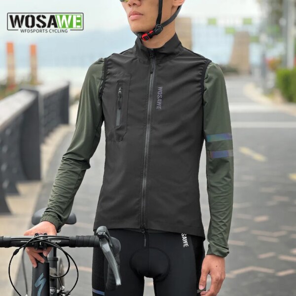 WOSAWE-Chaleco cortavientos para ciclismo para hombre, ligero y resistente al viento, transpirable y fácil de llevar, novedad de 2023