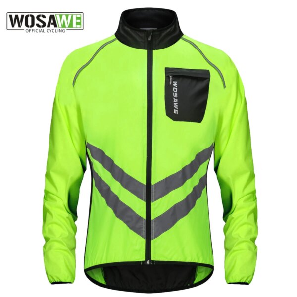 WOSAWE-Chaqueta de lluvia para ciclismo, Jersey multifunción de alta visibilidad, para bicicleta de montaña o de carretera, resistente al viento, de secado rápido, cortavientos